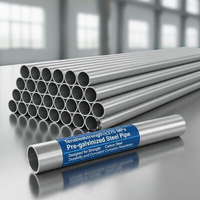 Tensile Strength ≥370 MPa Zinc Coating Pre Galvanized Steel Pipe Diameter Range 15mm-200mm